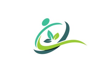circle people wellness logo, health nature spa symbol icon vector design