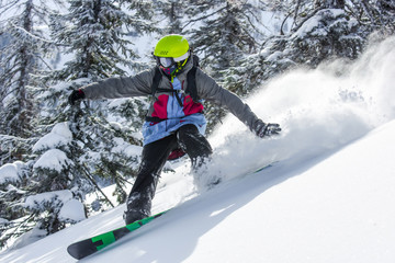 Fototapeta na wymiar Snowboarding in the winter