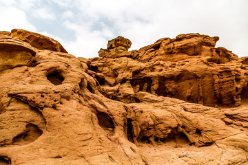 Beautiful red sandstone in the desert in Israel, Timna Park