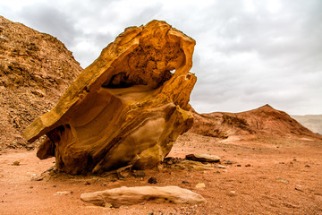 Beautiful red sandstone in the desert in Israel, Timna Park