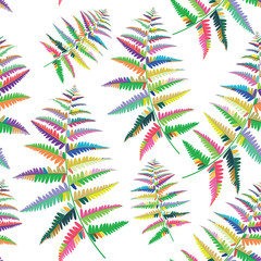 Fern colorful seamless background