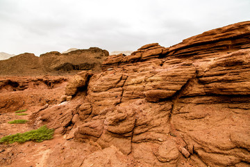 Beautiful red sandstone in the desert in Israel, Timna Park