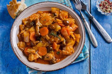 Vegetables with mushrooms