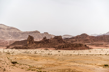 Beautiful red sandstone in the desert in Israel, Timna Park