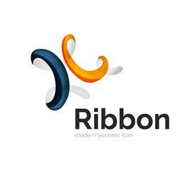 Modern vector ribbon logo