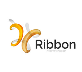 Modern vector ribbon logo