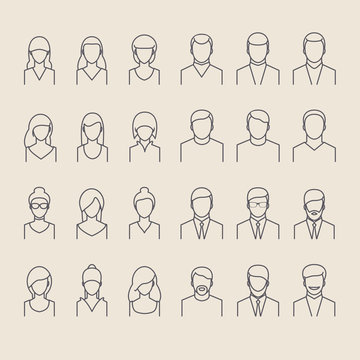 People icons line style.