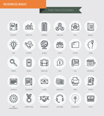 Thin thin line icons set of business basic , modern simple style