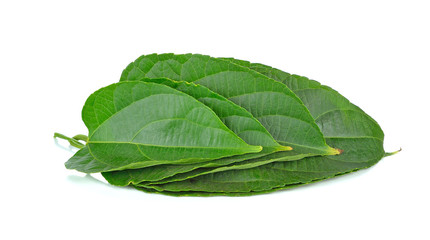 Obraz premium leaf of sacha-Inchi peanut on white