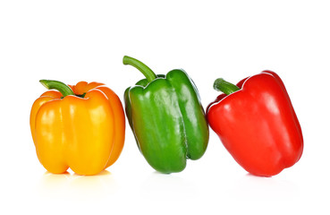Fresh peppers isolated on white background