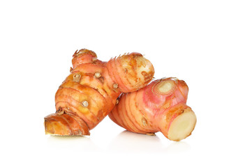 Galangal (Thai herbs) ,isolated on white background