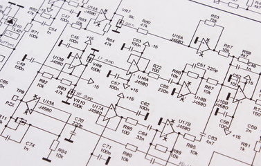 Fototapeta premium Diagram of electronics printed circuit board