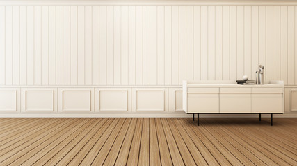 Cabinet white background classsic style wall floor wooden - 3d render