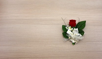 rose as wedding decoration for the groom