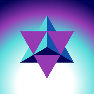 Sacral geometry pattern with star tetrahedron - vector illustration