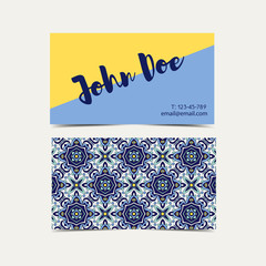 Business card  Portuguese azulejos.