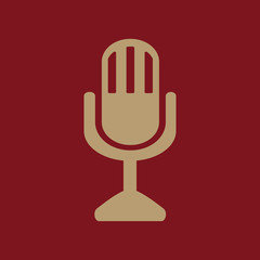 The mic icon. Microphone symbol. Flat
