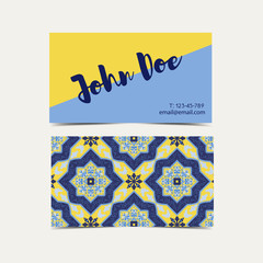 Business card  Portuguese azulejos.