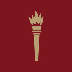 The torch icon. Torch symbol. Flat
