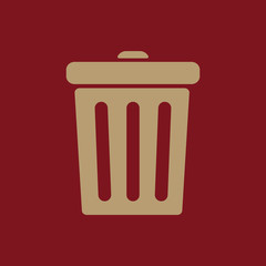 The trashcan icon. Dustbin symbol. Flat