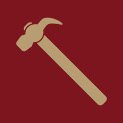 The hammer icon. Hammer symbol. Flat