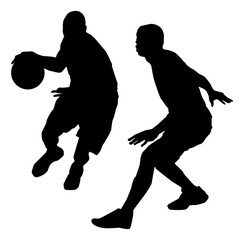 action basketball silhouette illustration