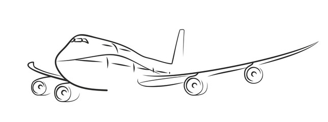 sketch of flying plane. 