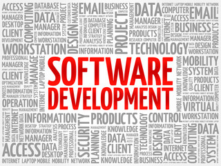 Software development word cloud concept