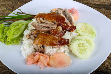 Roasred duck with rice
