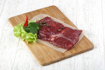Raw machete steak