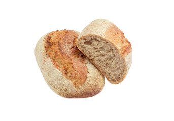 Wheat unleavened bread with bran on a light background
