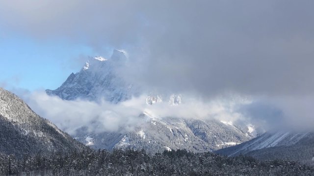 Winter mountain landscape (Austria, Fernpass, Tiroler Alpen)
