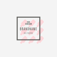 Ice cream Hand Drawn Design Element in Vintage Style for Logotyp