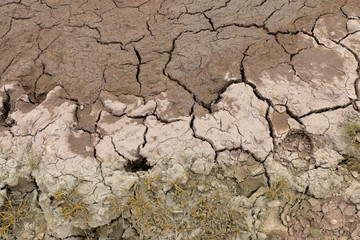Dry land, Cracked ground, Drought in Thailand