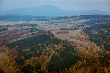 Fototapeta na wymiar Beautiful mountain landscape with Polish autumn