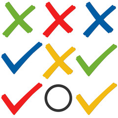 Obraz premium colored check marks and crosses