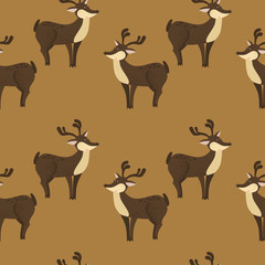 cartoon decorative deer seamless pattern background