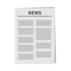 Newspaper icon Flat design Isolated White background