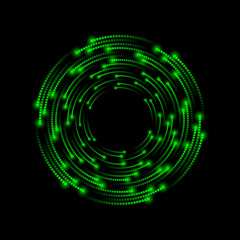 Rotating neon lights. Abstract vector background.