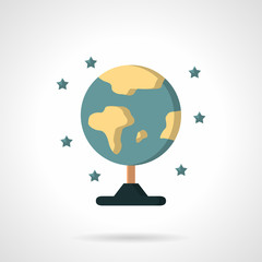 Earth model globe flat color vector icon