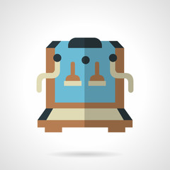 Color coffee machine shop flat vector icon