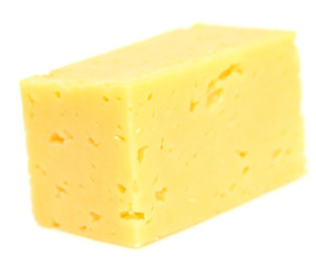 cheese cube on white