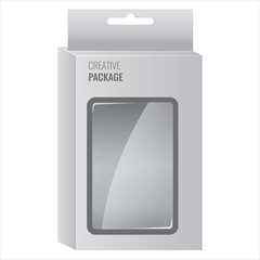 White Product Package Box With Window. Illustration Isolated vector