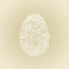 egg or oval shaped organic smoky motif illustration