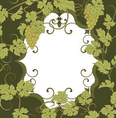 Background for your text with vines in vintage style.
