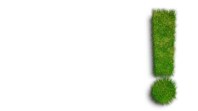 Ausrufezeichen aus Gras