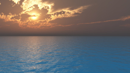 Ocean sunset and clouds
