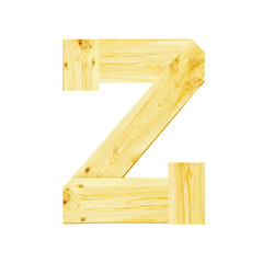 Wooden digit isolated on white background