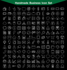 Handmade business line icon set
