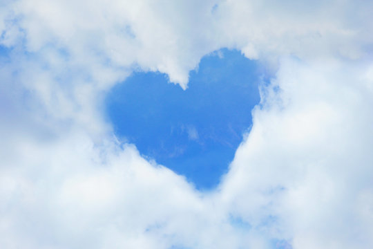 Heart shape on sky and cloud